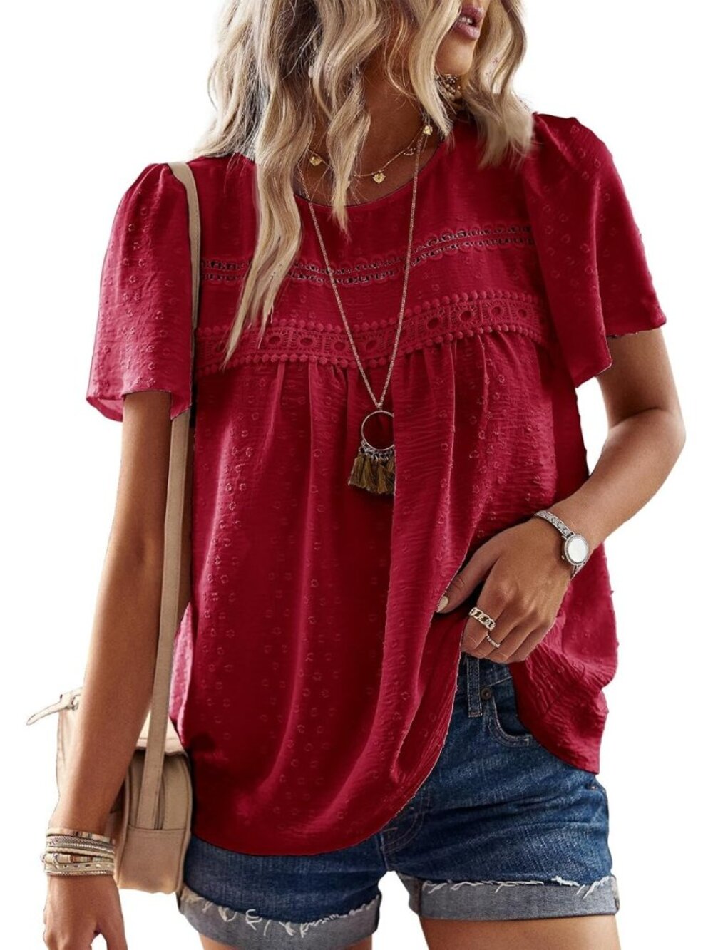 Flowy Boho Summer Tops for Women | Dressy Casual Short Sleeve Shirts